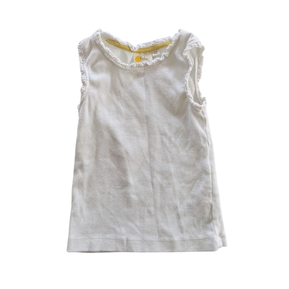 Boden White Camisole with Ruffled Trim
